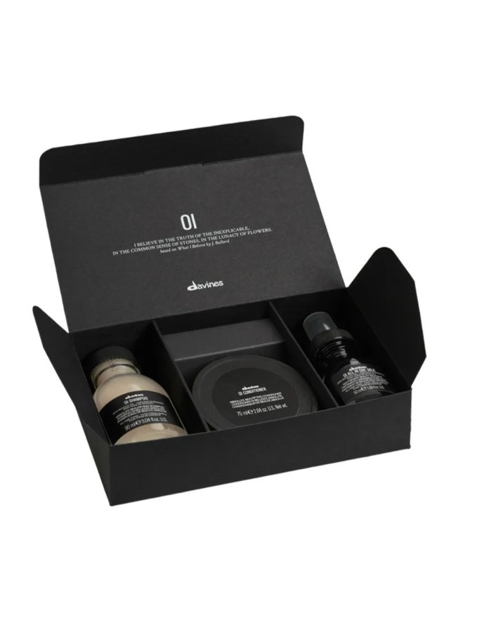 Набор Davines OI (Шампунь 90ml / Кондиционер 75ml / Многофункциональное молочко 50ml)